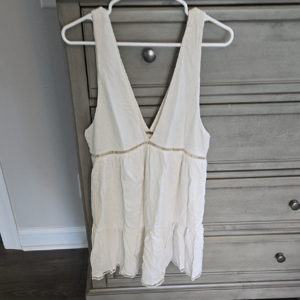 Anthropologie Cream Mini Dress